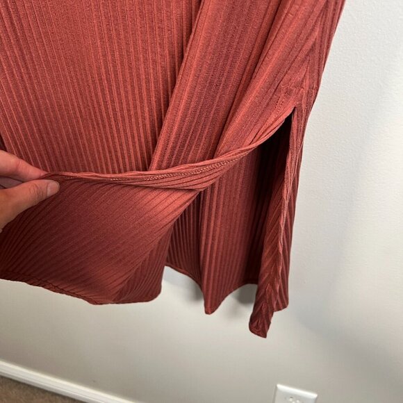 Eileen Fisher Bateau Neck Tunic Size Small Ribbed Deep Tumeric Lagenlook Minimal - Picture 8 of 10